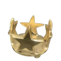 Kerzenhalter Sterne gold, Metall Kerzenhalter rund, 10x7cm, Cor Mulder