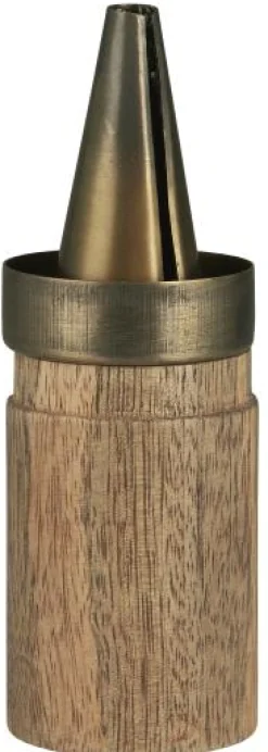 Kerzenspitzer für 1,3 und 2,2cm Kerzen, Holzbehälter-Metall, Ib Laursen