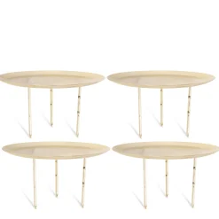 Kerzenstecker gold, Metallstecker ohne Dorn, Ø10cm, 4St/Btl.