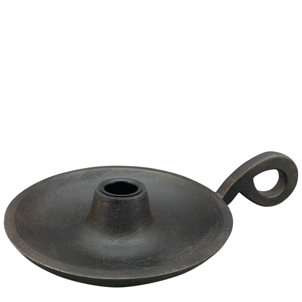 Kerzenständer Kammerleuchte mit Henkel, Kerzenhalter aus Holz rund