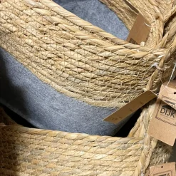 Korb Seegras und Filz, Henkelkorb natur-grau, 41x20cm, DIJK Natural Collections