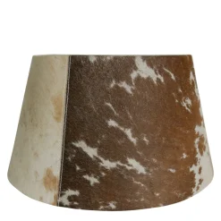 Kuhfell Lampenschirm, braun-weiß, konische Form, 40cm, Mars & More