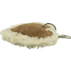 Kuhfell-Plüsch Schlüsselanhänger Herz, Fellherz mit Plüsch, 10x11cm, braun-creme, Mars & More