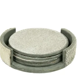 Kuhfell Untersetzer rund grau, Ø10cm, 4St/Pack, Mars & More