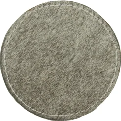Kuhfell Untersetzer rund grau, Ø10cm, 4St/Pack, Mars & More