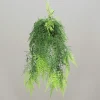Kunstpflanze Farn, Farnball zum Hängen, hell und dunkelgrün, 52cm