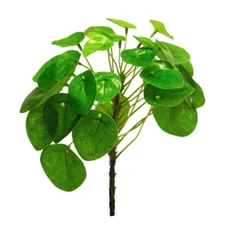 Kunstpflanze Glückstaler, Pfannenkuchenpflanze grün, 23cm, Pick