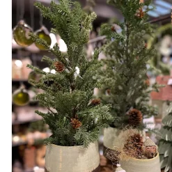 Kunstpflanze Tannenbaum, Tannenbaum mit Zapfen getopft, 48cm, DPI