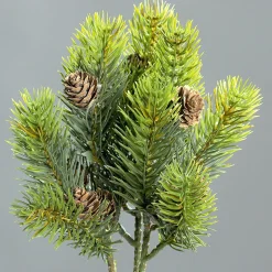 Kunstpflanze Tannenzweig, Tannenpick mit Zapfen, 28cm, DPI