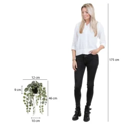 Kunstpflanze Leuchterblume Ceropegia woodii grüntöne im Topf, Hängepflanze, Mica Decorations