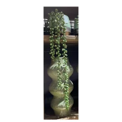 Kunstpflanze Perlenschnur, Erbsenpflanze grün, Senecio hängend, 71cm, Mica Decorations