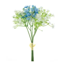 Kunstpflanze Schleierkraut weiß-blau gemischt, 6 St. im Bund, 29cm