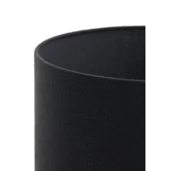 Lampenschirm Livigno schwarz, Lampenschirm Leinenoptik, Zylinder 35x35x25cm, Light & Living