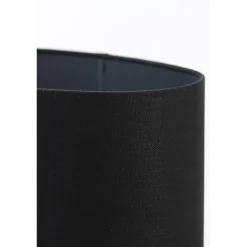Lampenschirm Livigno schwarz, ovaler Lampenschirm Leinenoptik, Oval 58x24x32cm, Light & Living