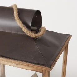 Laterne Dolomiti, Holzlaterne mit Berge beschneit, 45x69cm, Boltze Home Collections