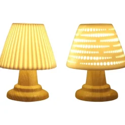 LED Porzellan-Lampe durchscheinend, batteriebetrieb, Timerfunktion, 15cm