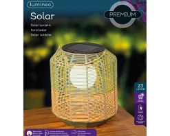 LED Solar Laterne, künstliche Korbweide grün-orangebraun, 28cm, Outdoor, Lumineo