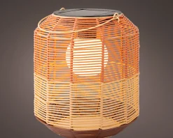 LED Solar Laterne, künstliche Korbweide orangebraun-natur, 28cm, Outdoor, Lumineo