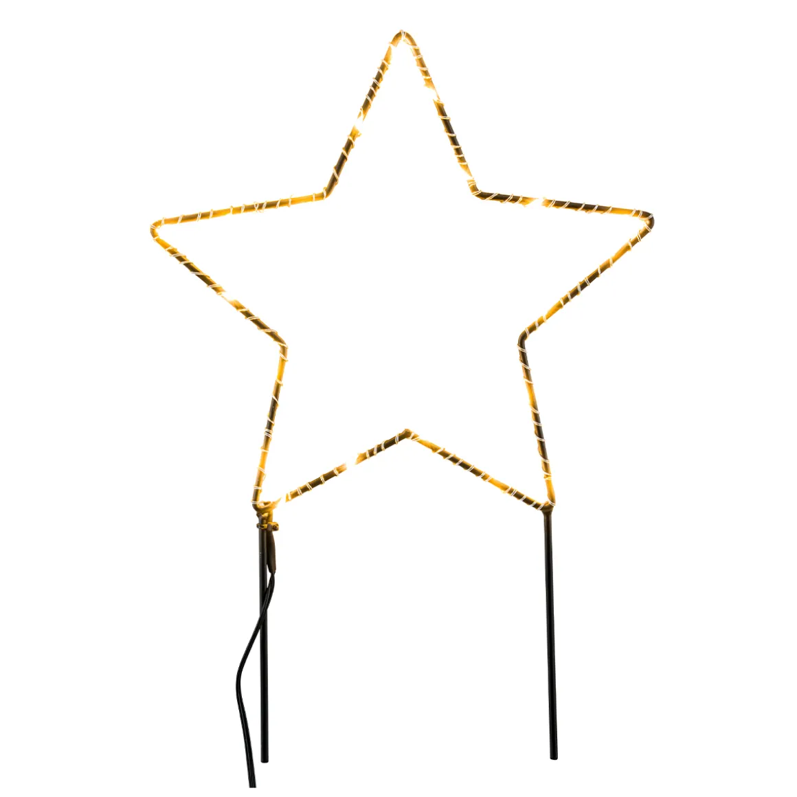 LED Weihnachtsstern Outdoor, filigraner Metallstern mit Stecker, Batteriebetrieb, Timer, 43cm