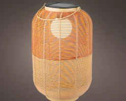 LED Solar Laterne, künstliche Korbweide orangebraun-beige, 43cm, Outdoor, Lumineo