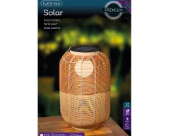 LED Solar Laterne, künstliche Korbweide orangebraun-beige, 43cm, Outdoor, Lumineo