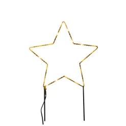 LED Weihnachtsstern Outdoor, filigraner Metallstern mit Stecker, Batteriebetrieb, Timer, 30cm