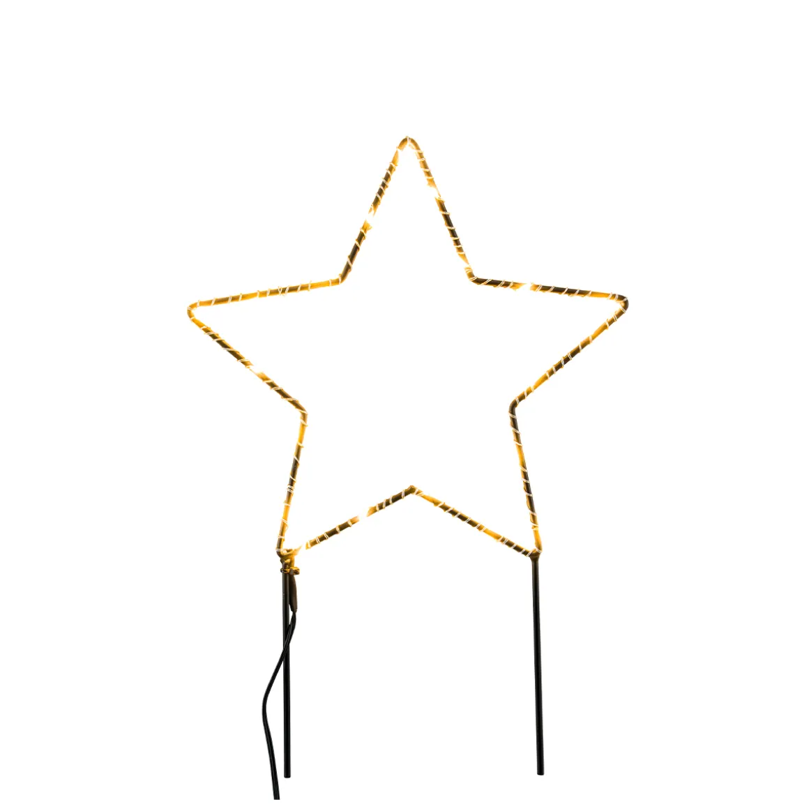 LED Weihnachtsstern Outdoor, filigraner Metallstern mit Stecker, Batteriebetrieb, Timer, 30cm