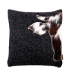 Loden Kissen mit Kuhfellapplikation anthrazit 35x35cm