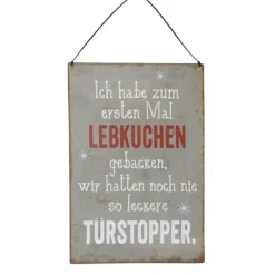 Lustiges Metall-Schild Weihnachtsspruch: Lebkuchen, 20x30cm
