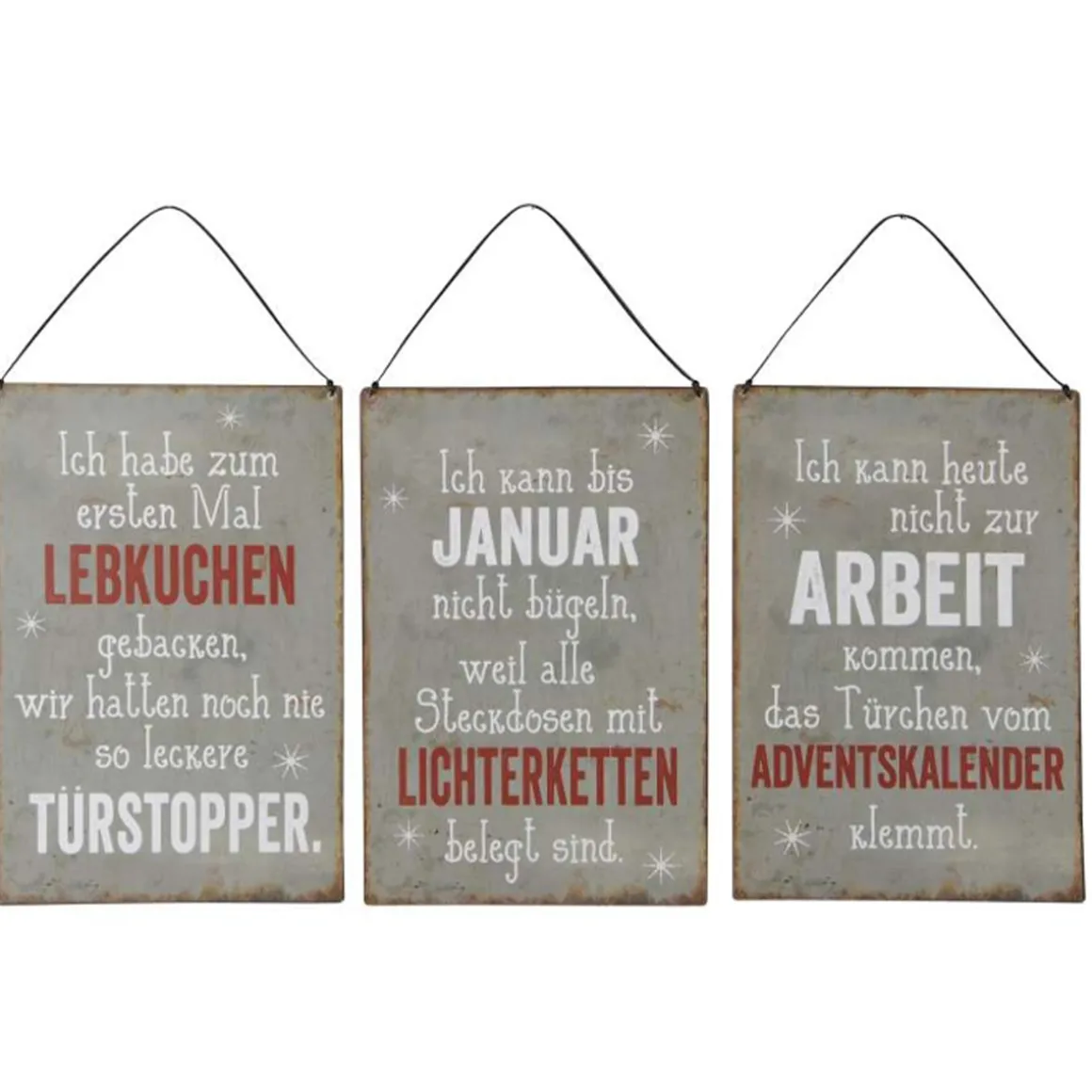Lustiges Metall-Schild Weihnachtsspruch: Lebkuchen, 20x30cm