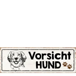 Metall Schild mit Spruch: Vorsicht Hund, 30x10cm, Hänger, Gerrys Garden