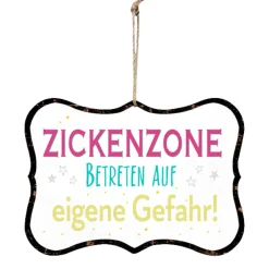 Metall Schild mit Spruch: Zickenzone ..., 25x18cm, Hänger, Gerrys Garden