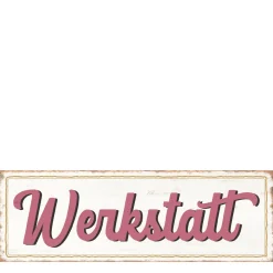 Metall Schild mit Spruch: Werkstatt, 30x10cm, Gerrys Garden