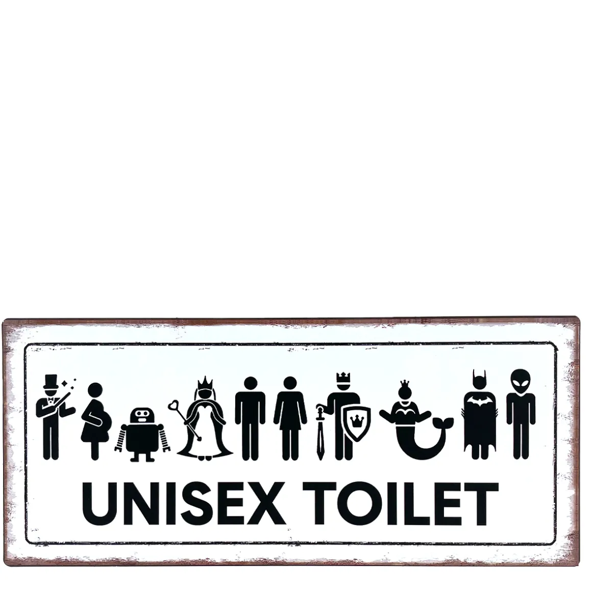 Metall Schild mit Spruch: Unisex Toilet, 30x13cm, Gerrys Garden