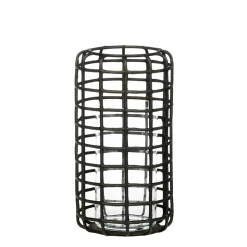 Metallvase Gitteroptik Zenon, Blumenvase antik look bronze, 30cm, WMG Grünberger