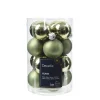 Mini Weihnachtsbaumkugeln aus Glas, rosmaringrün glanz/matt, Ø3,5cm, 16St/Box, Decoris