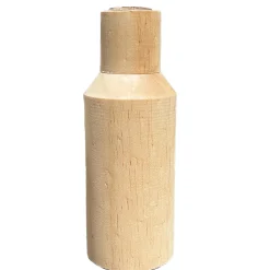 Naturholz Blumenvase Naturholz, kleine schlanke Holzvase mit Reagenzglas, 15cm