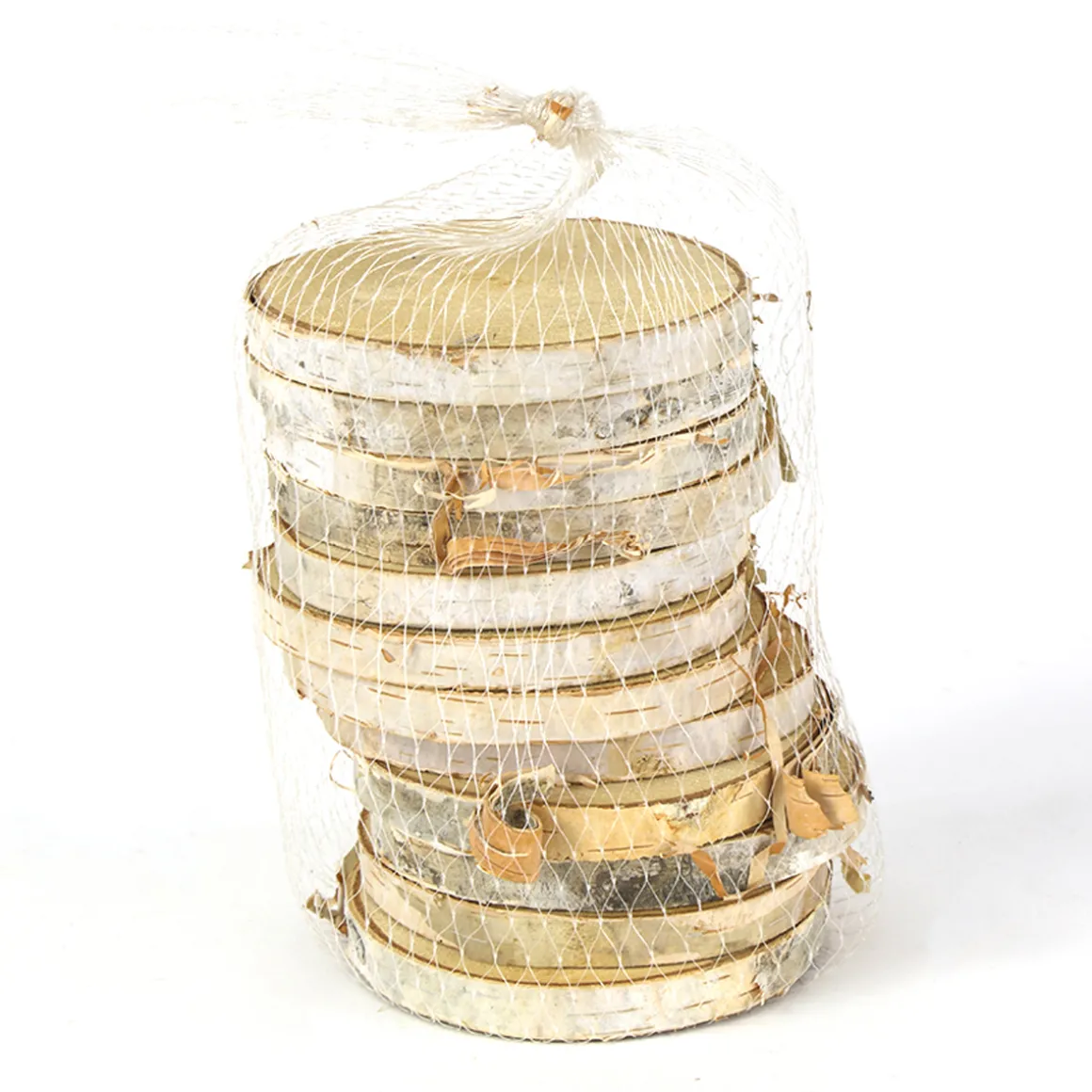 Naturholzscheibe Birke, Birkenscheiben natur, 7-8cm, 12St. im Netz