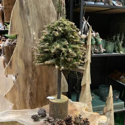 Naturholz Tannenbaum Aride, Deko Tannenbaum mit Moos, 60cm