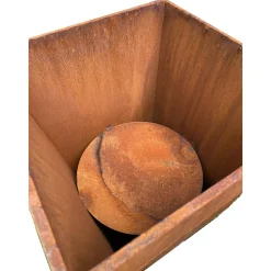 Pflanzkorb Rost, mit Rand und festem Einsatz, konische Form, 63cm