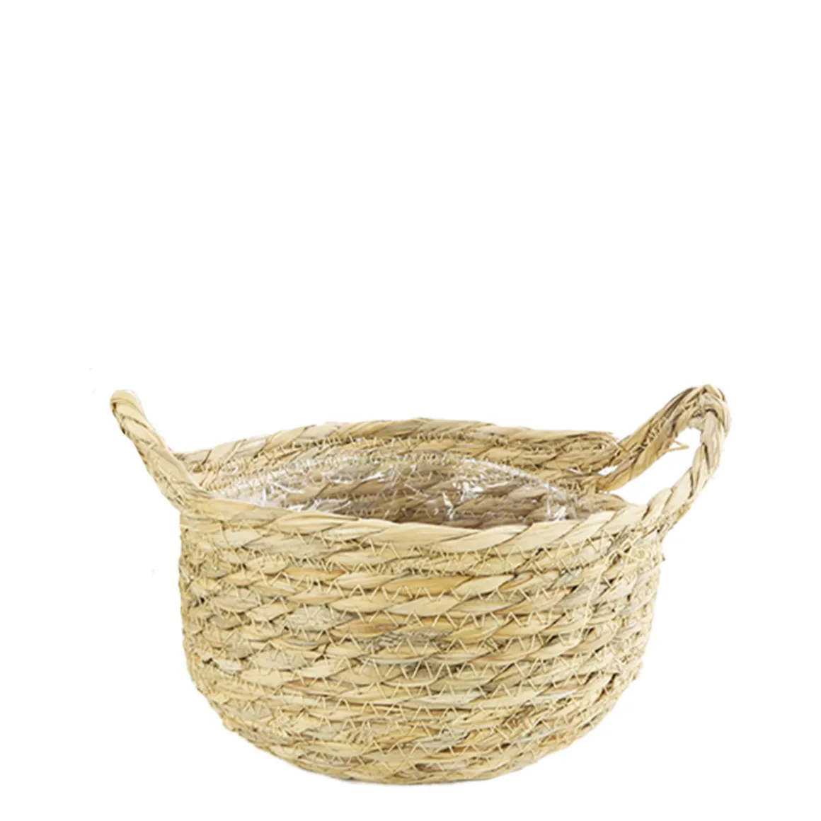 Pflanzkorb Seegras natur, Übertopf mit Henkel natur, 15cm, Naturkorb