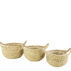 Pflanzkorb Seegras natur, Übertopf mit Henkel natur, 15cm, Naturkorb