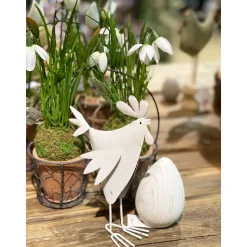 Pflanztopf doppelt, Drahtkorb mit 2 Keramiktöpfe, 23x20cm