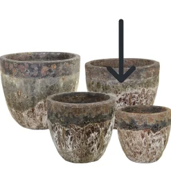 Pflanztopf Outdoor, Keramik Übertopf rund, braun-schwarz, 38x33cm, DIJK Natural Collections