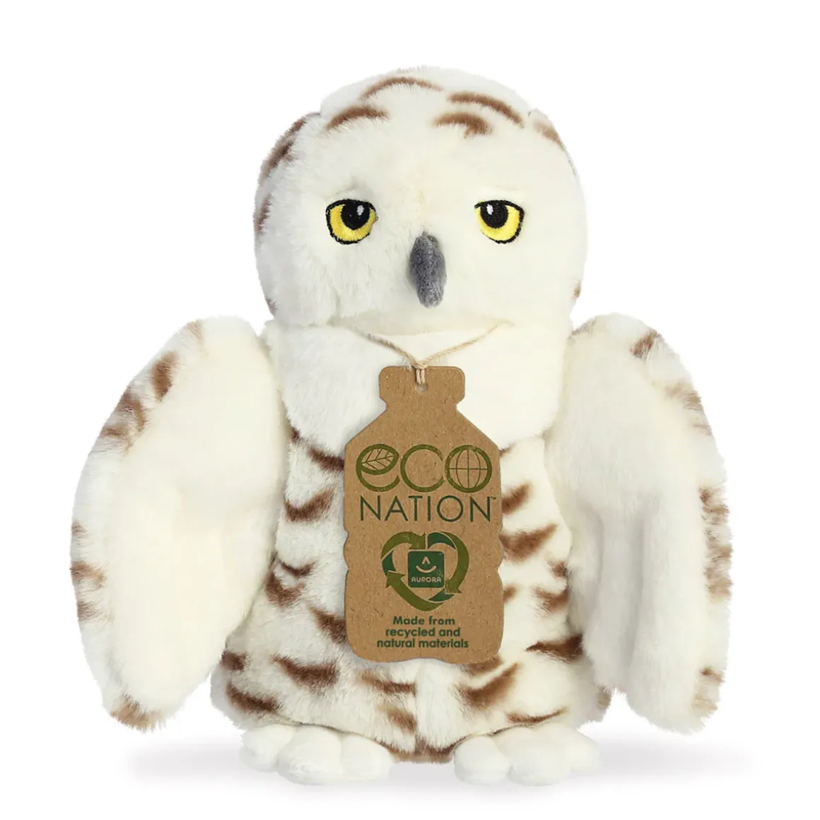 Plüsch Eule, Schneeule, Eco Nation, 24cm, Aurora World