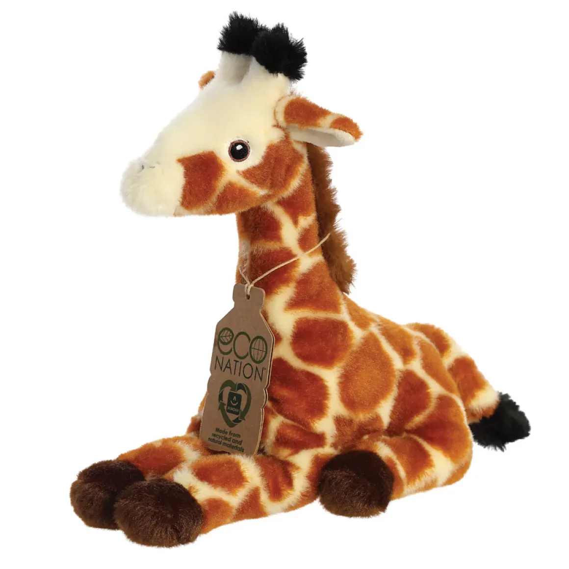 Plüsch Giraffe, braun-beige, Eco Nation, 25cm, Aurora World