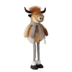 Plüsch Hochlandrind Buffy braun mit Teleskopbeine, ausziehbar bis 67cm, Boltze Home Collection