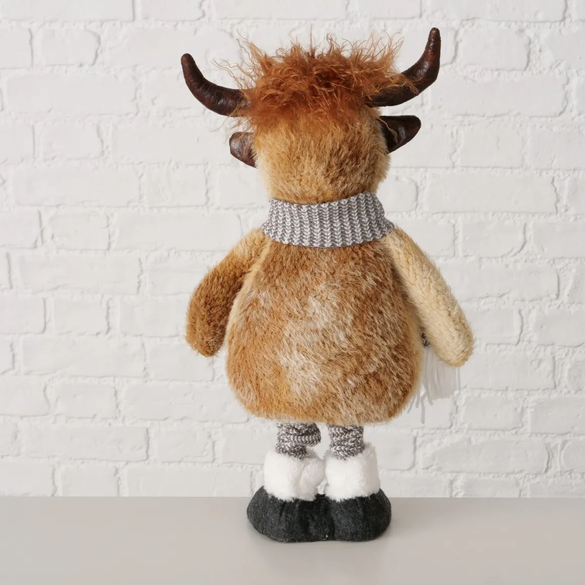 Plüsch Hochlandrind Buffy braun mit Teleskopbeine, ausziehbar bis 67cm, Boltze Home Collection