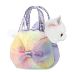 Plüsch Tasche mit Stofftier Katze Princess Kitty weiß, Fancy Pals, 20cm, Aurora World