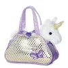 Plüsch Tasche mit Stofftier Einhorn Unicorn weiß, Fancy Pals, 20cm, Aurora World